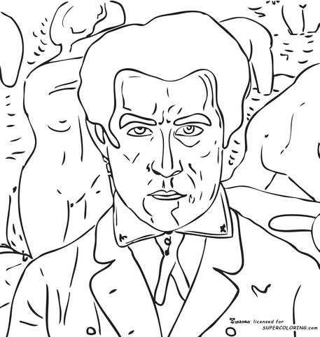 Self Portrait By Kazimir Malevich  Coloring Page